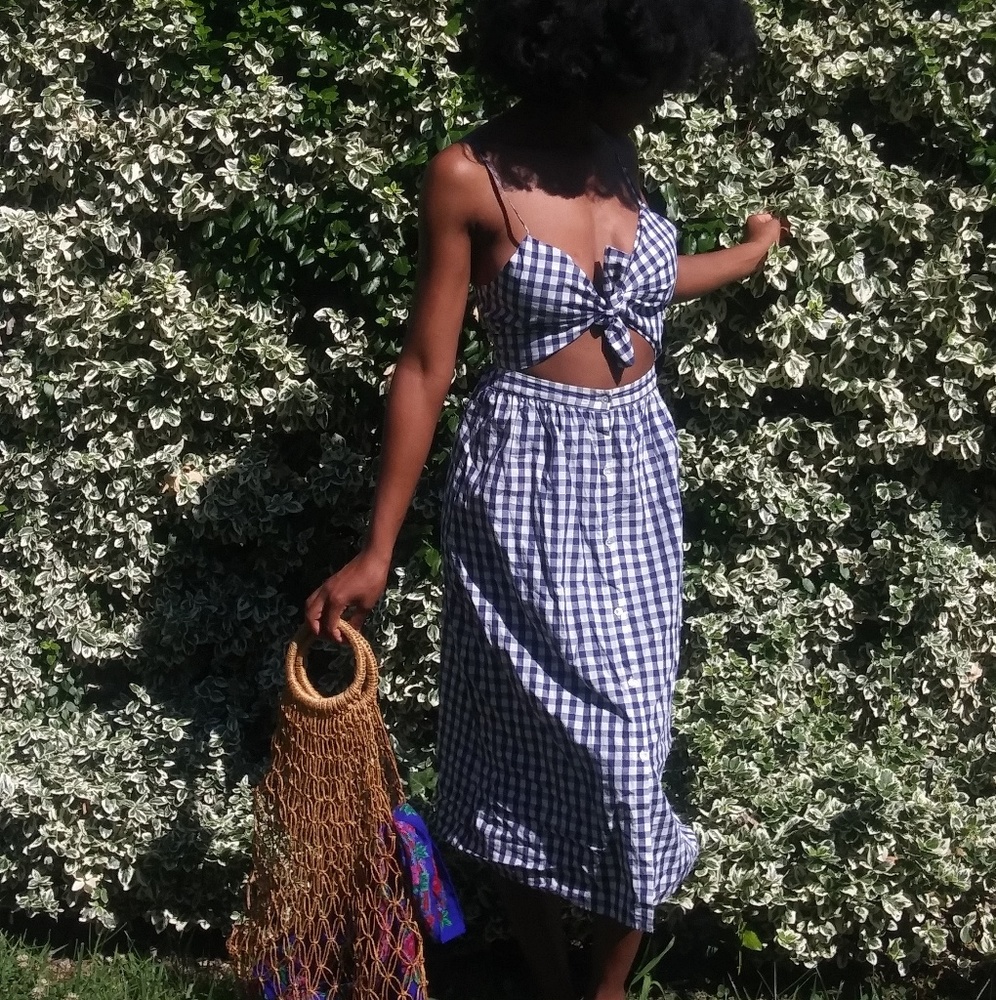 Zara Gingham tie up dress